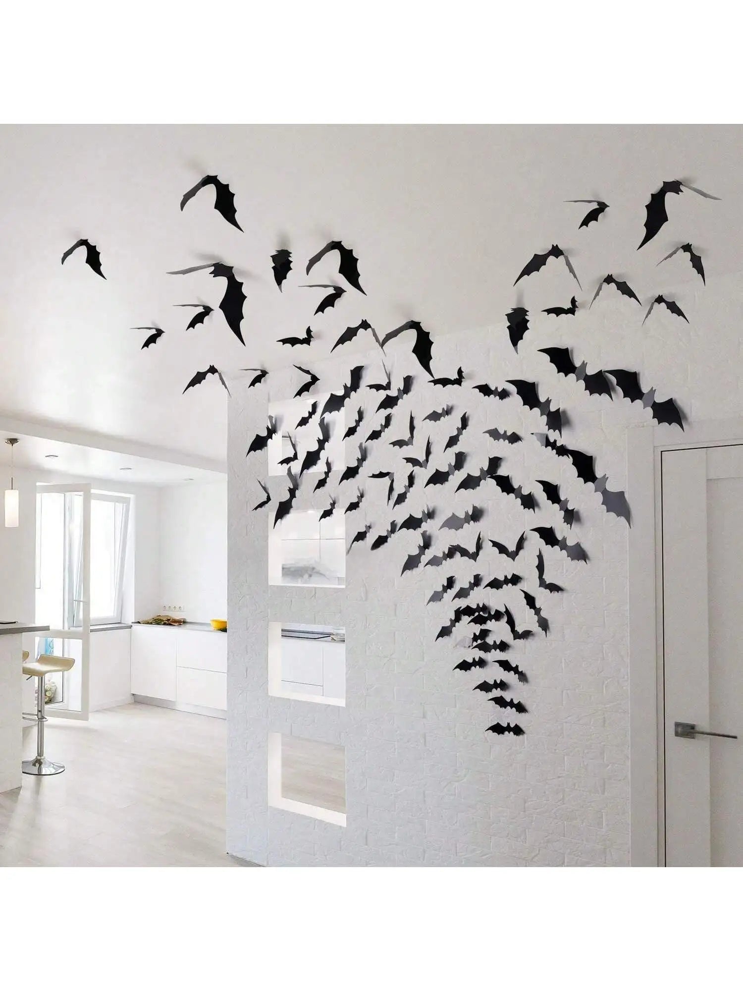 Lot de 60 Chauves-Souris 3D Étanches pour Décoration Murale Halloween