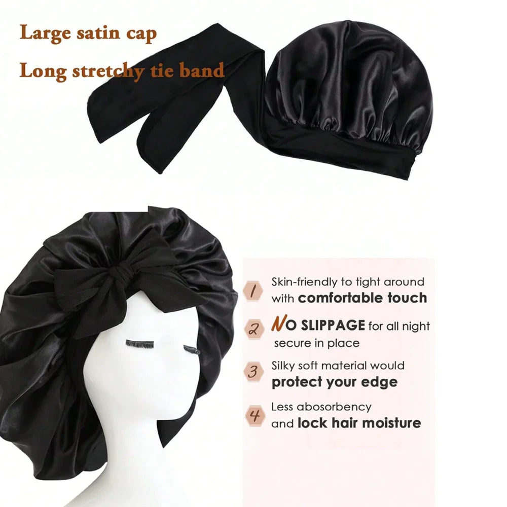 Bonnet en satin ajustable