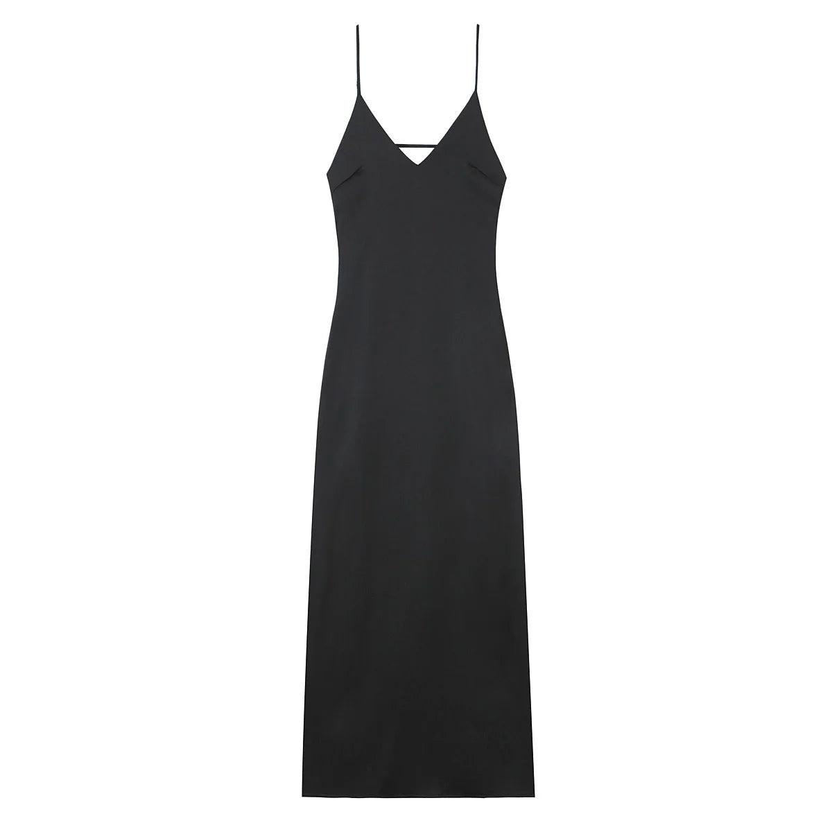 Robe Longue Satinée Jaune Femme