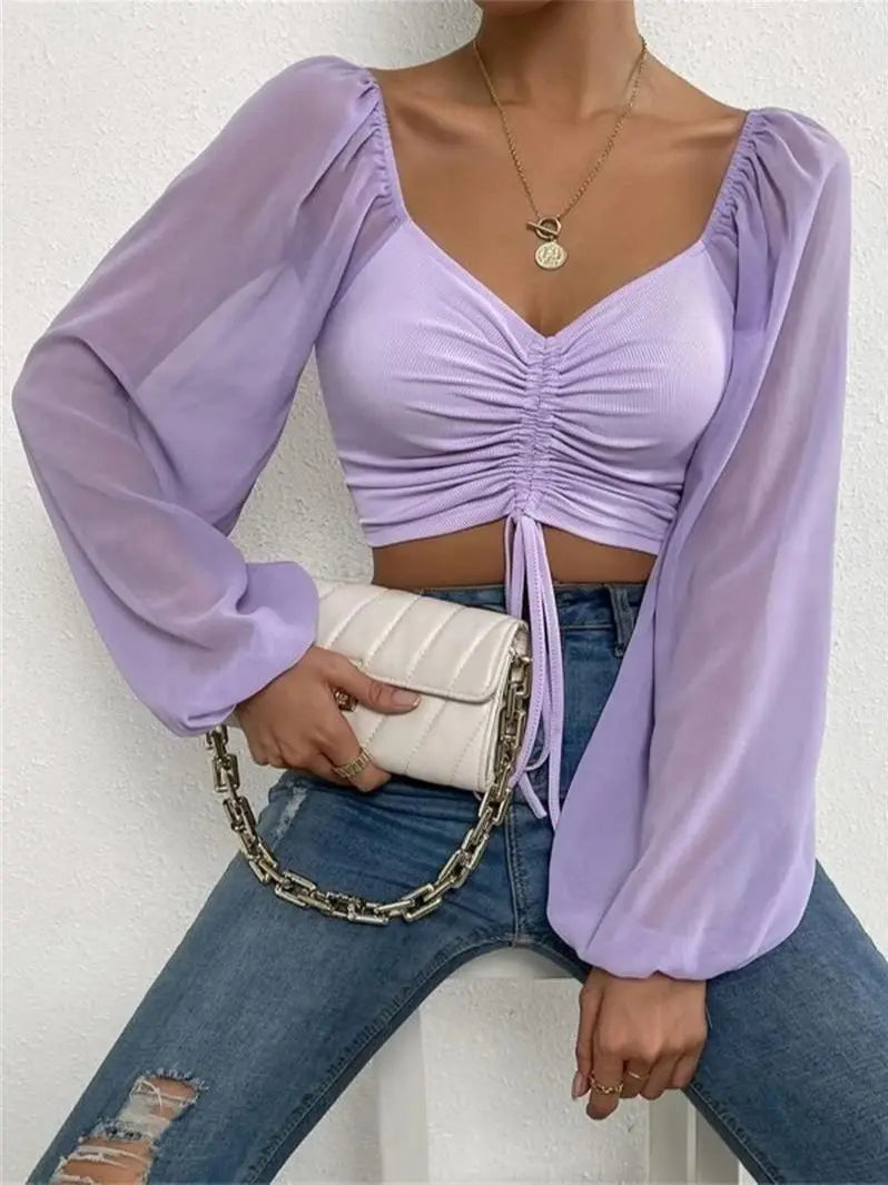 Women's puff sleeve tops