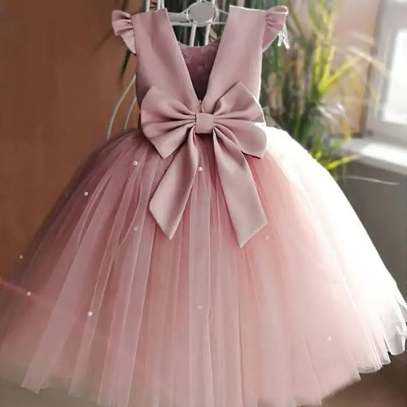 Girls' backless party dress