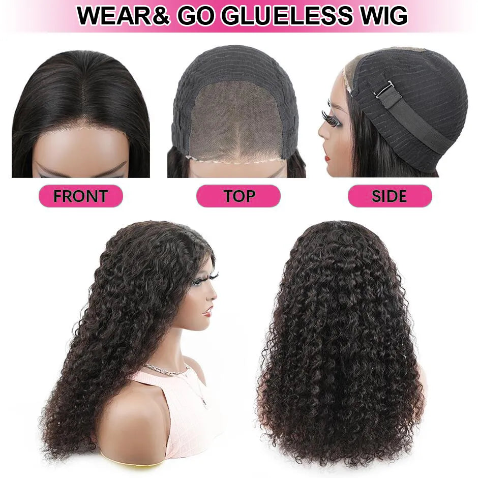 Glueless Curly Human Hair Wig