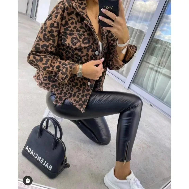 Leopard Denim Vest