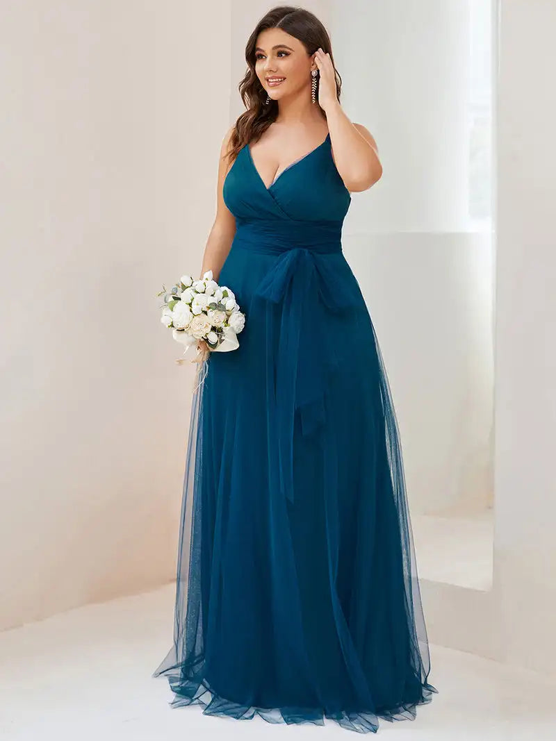 V-neck evening dress