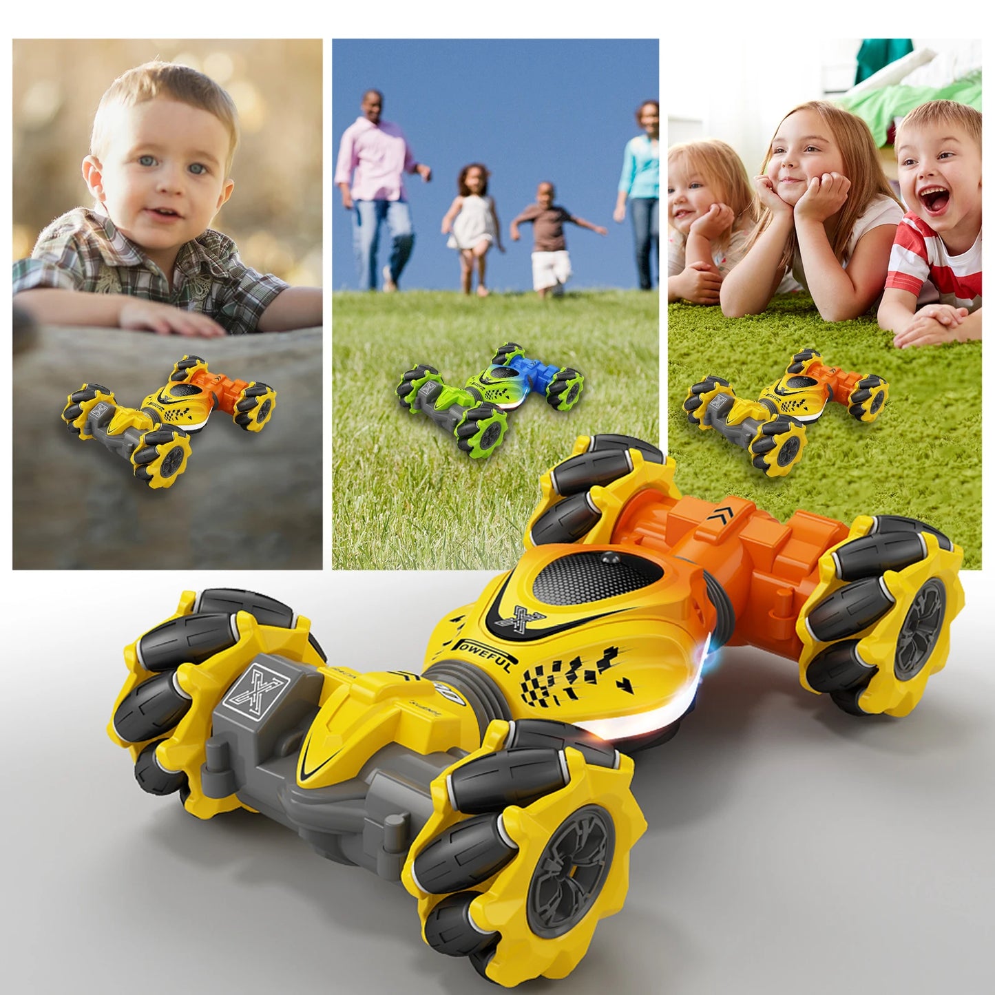 Voiture RC 4WD : Cascade et Contrôle Gestuel par Montre pour Enfants