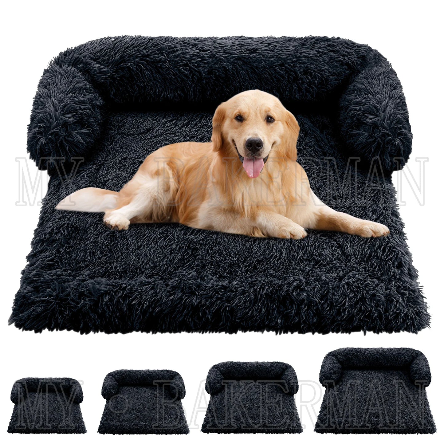 Dog Bed Faux Fur Washable Round Square Pillow