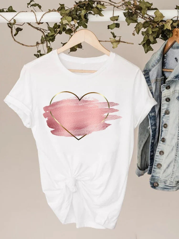 T-shirt imprimé cœur d'amour