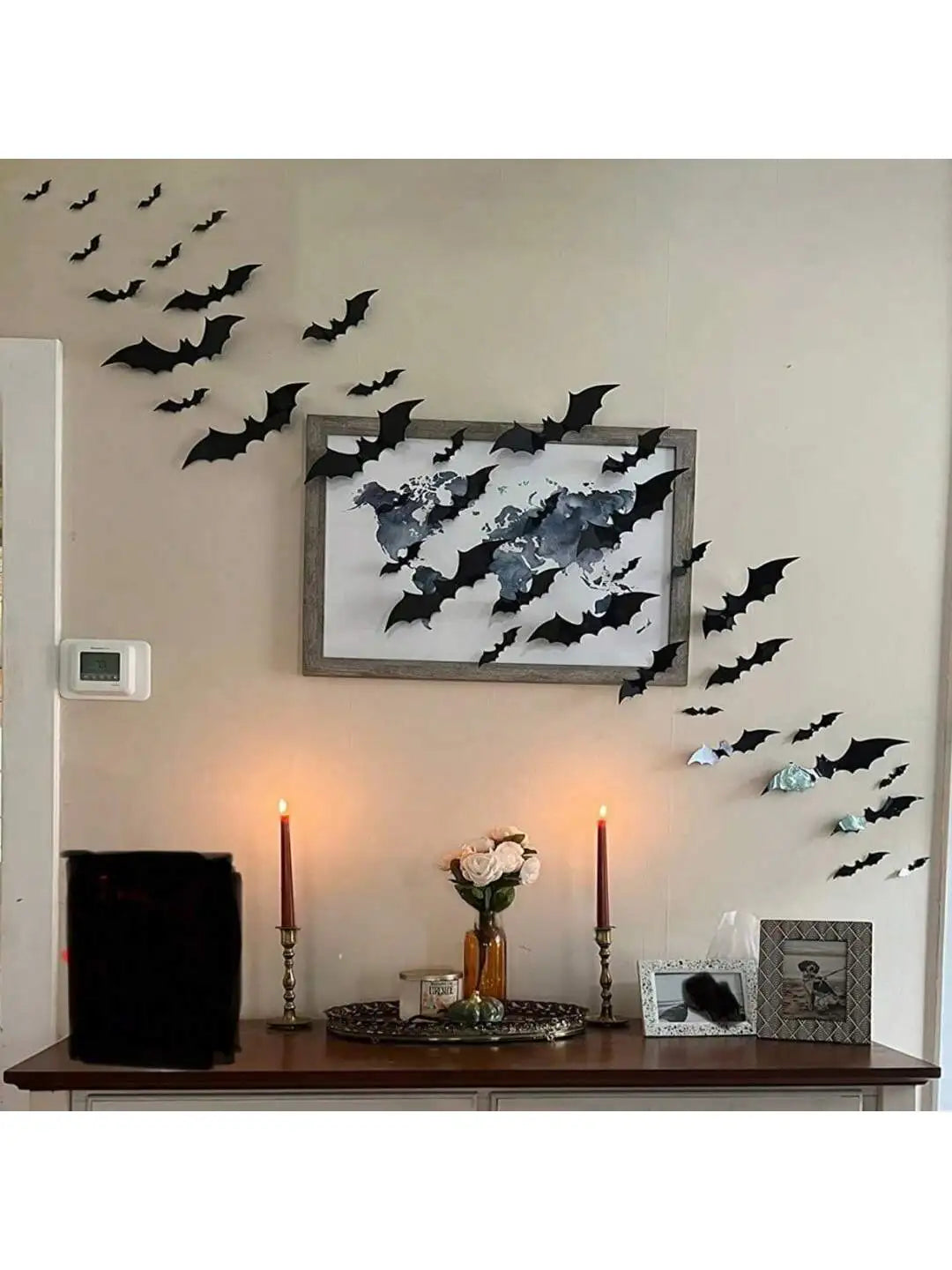 60pcs 3D Waterproof Bats for Halloween Wall Decoration