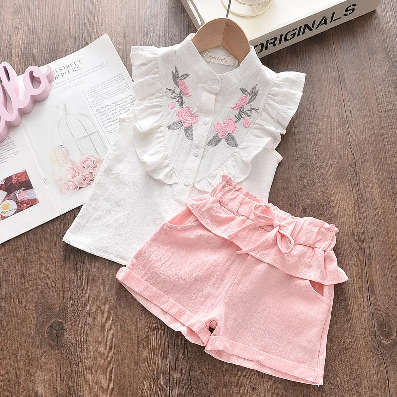 Sleeveless Embroidered Set for Girls