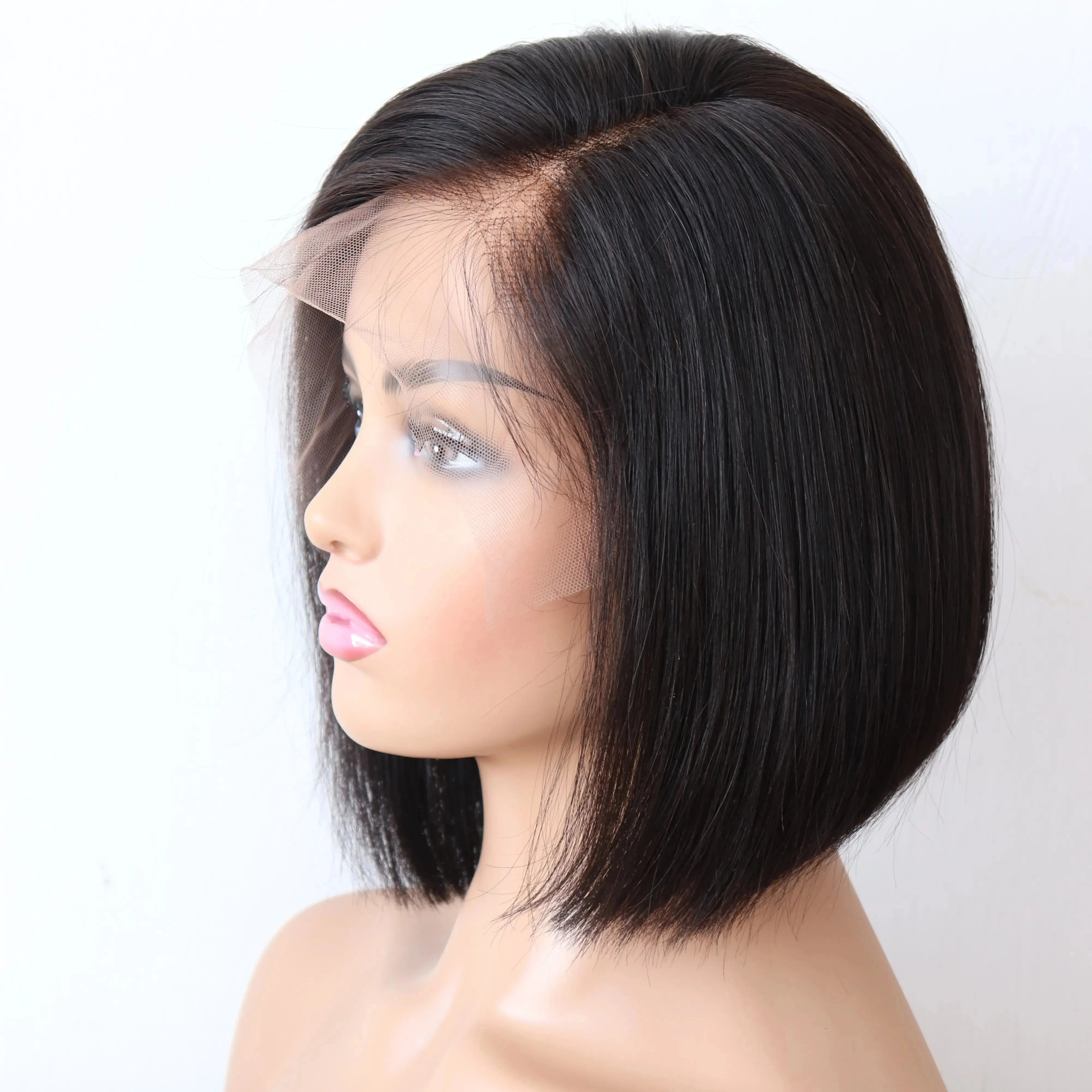 T-shaped human hair lace front wig