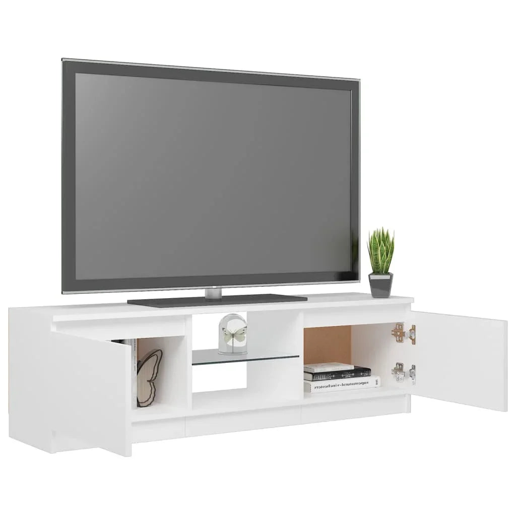 TV cabinet with LED lights White 120x30x35,5 cm