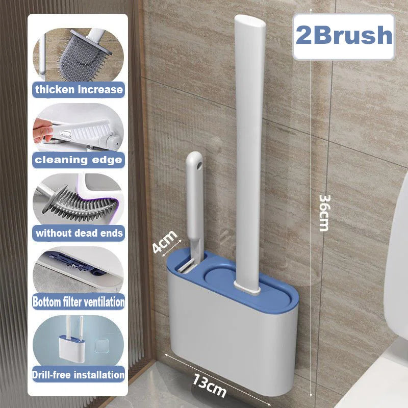 Toilet brush with wall holder