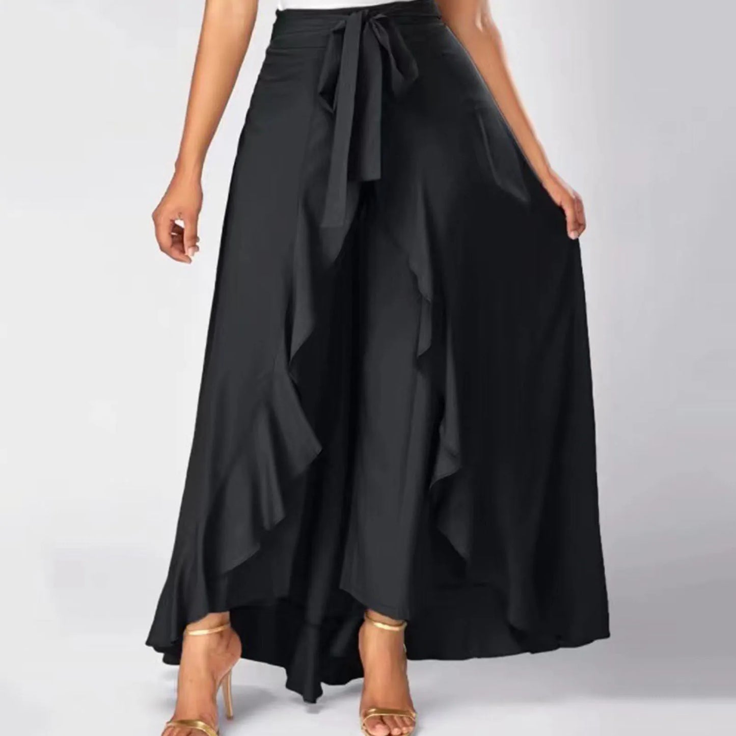 Irregular high waist pants