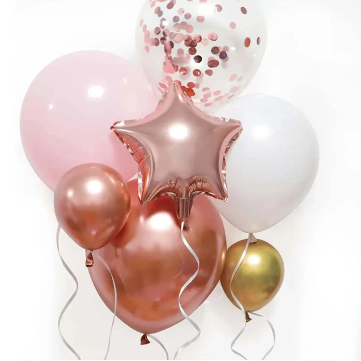 Kit d'arc de guirlande de ballons en or Rose et blanc