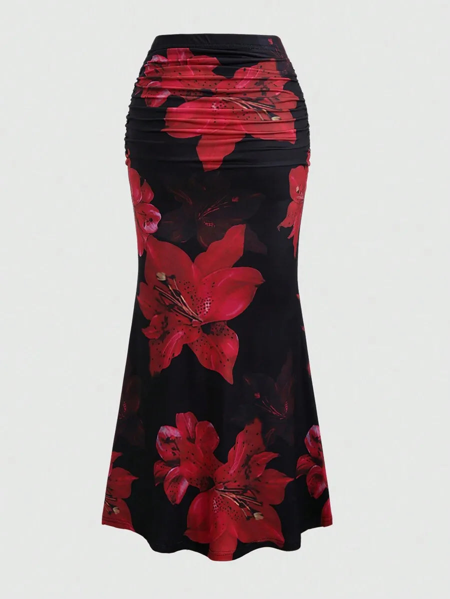 Jupe Longue Femme Fleurie