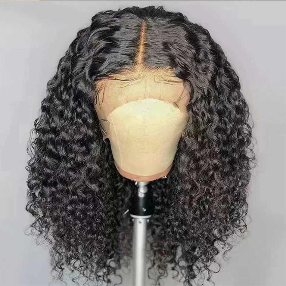 Curly wig with front lace closure