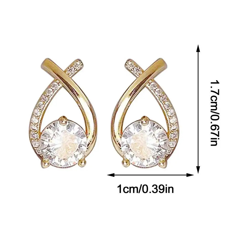 Boucles d'oreilles élégantes croisées en cristal