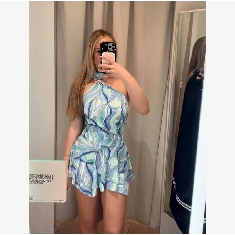 Robe Midi Femme à Imprimé Abstrait