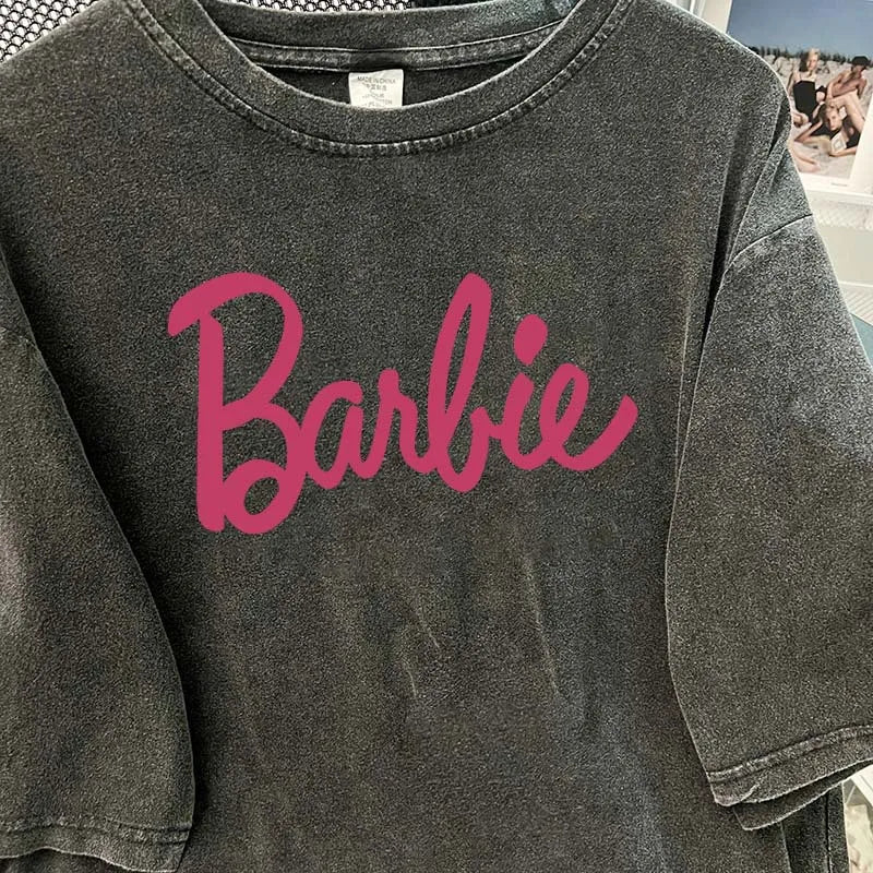 T-shirt Kawaii Vintage avec Imprimé Barbie