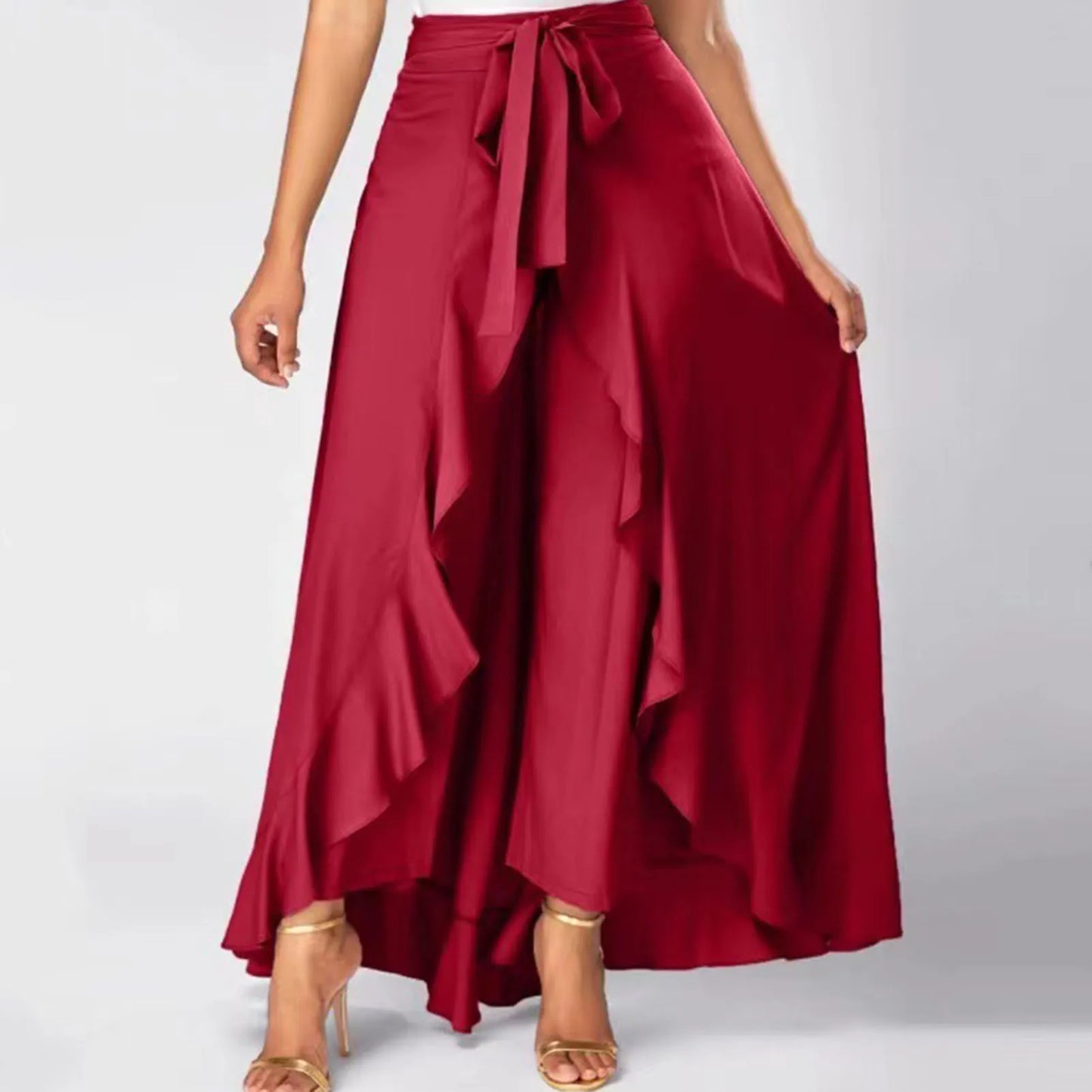 Irregular high waist pants