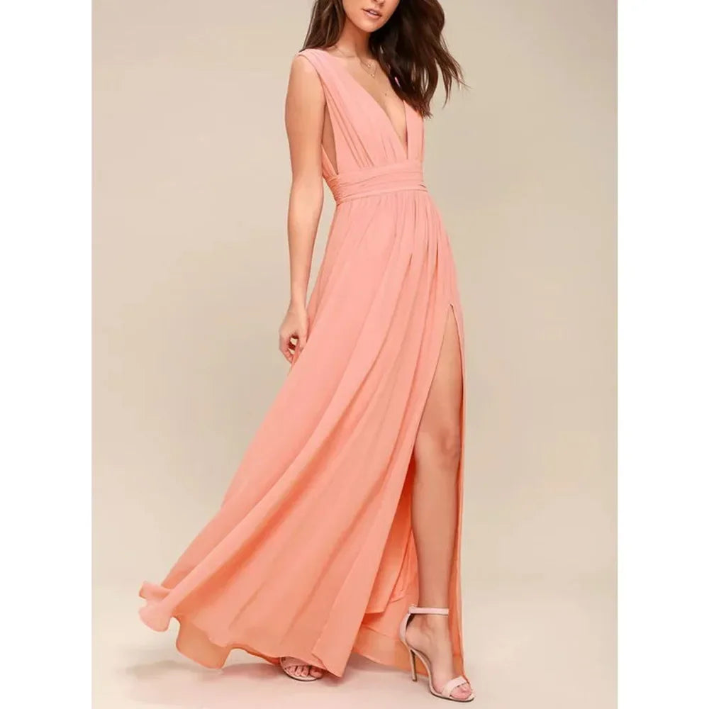 Sexy Robe Longue Dos Nu Femme