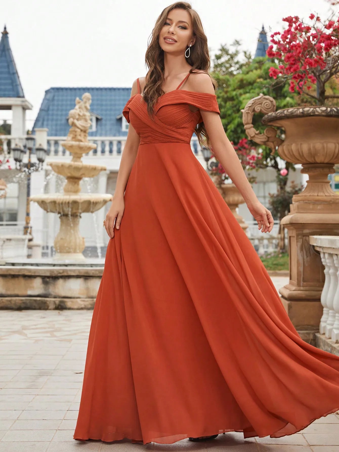 Chiffon evening dress