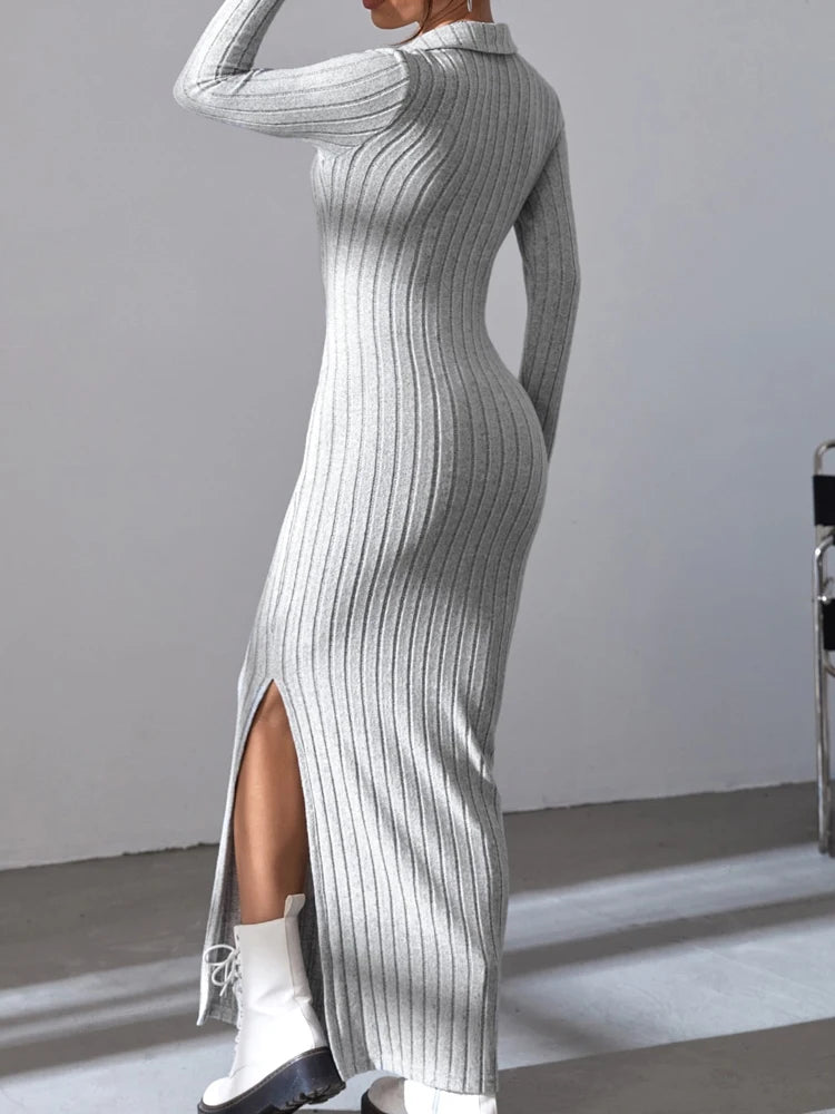 Robe Longue Femme Sexy en Tricot