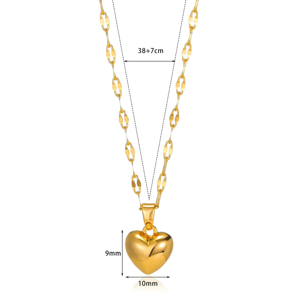 Stainless Steel Love Heart Necklace For Women