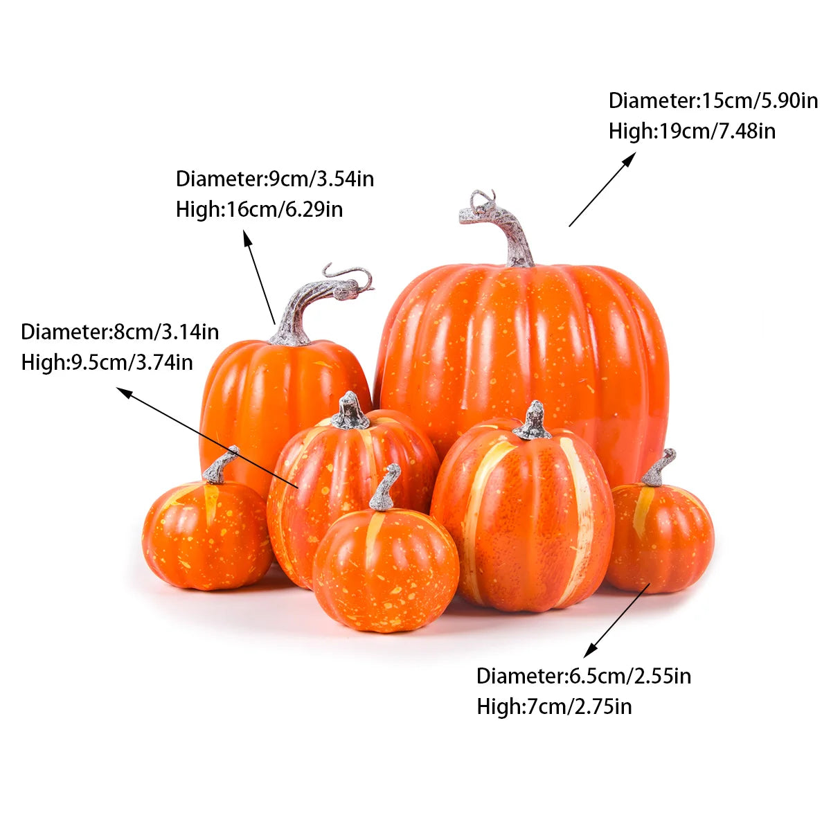 Ensemble de Citrouilles Artificielles pour Halloween