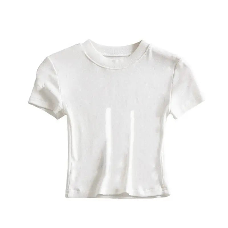 T-shirt Court Basique en Polyester pour Femmes