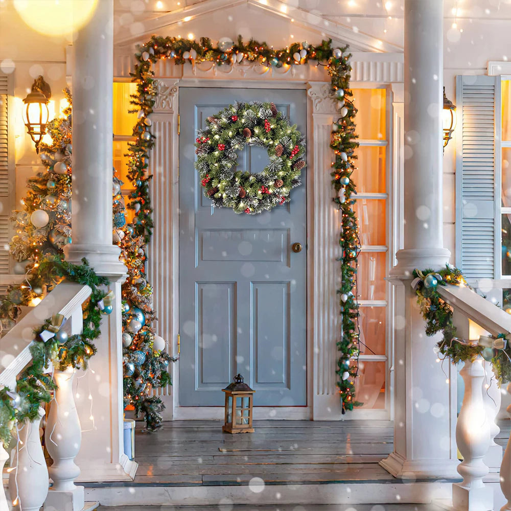 Couronne de Noël pour Porte d'Entrée et Décorations Murales