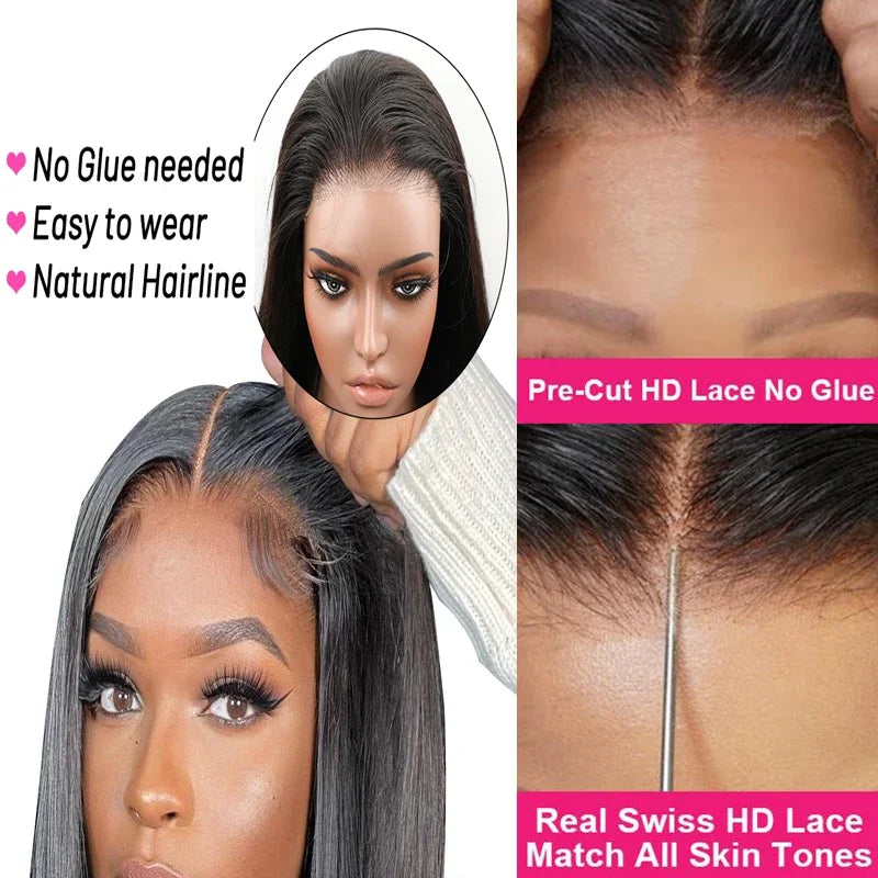 Glueless human hair wig