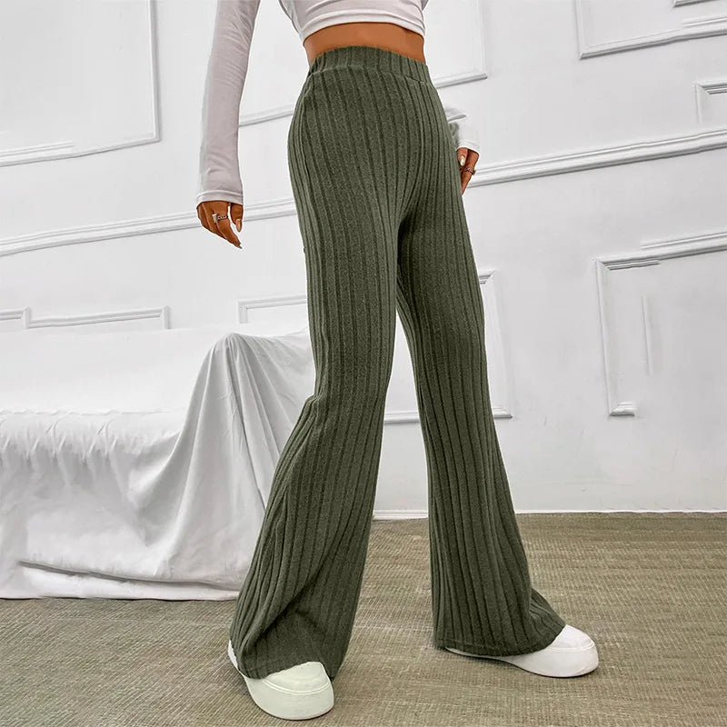 Pantalon Évasé Taille Haute pour Femme