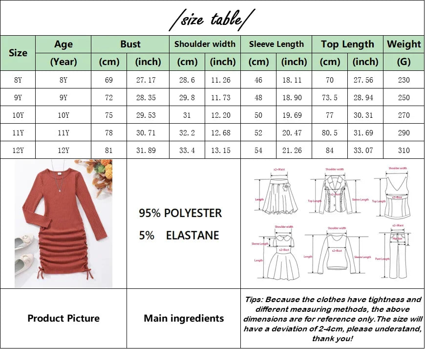 Robe Automne Décontracté pour Filles