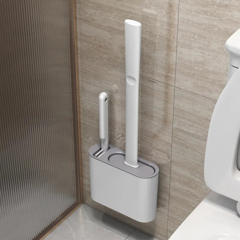 Toilet brush with wall holder