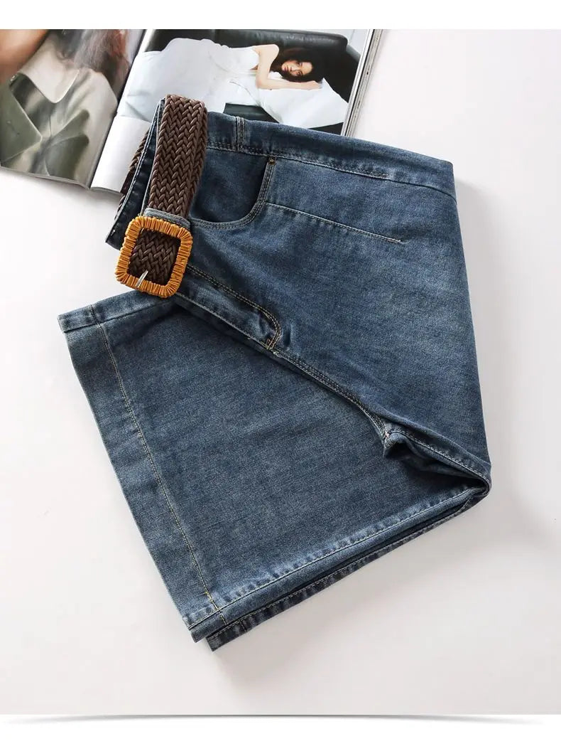 Short en Jean Bleu Femme