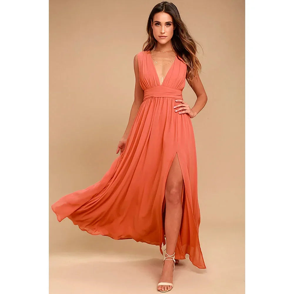 Sexy Robe Longue Dos Nu Femme