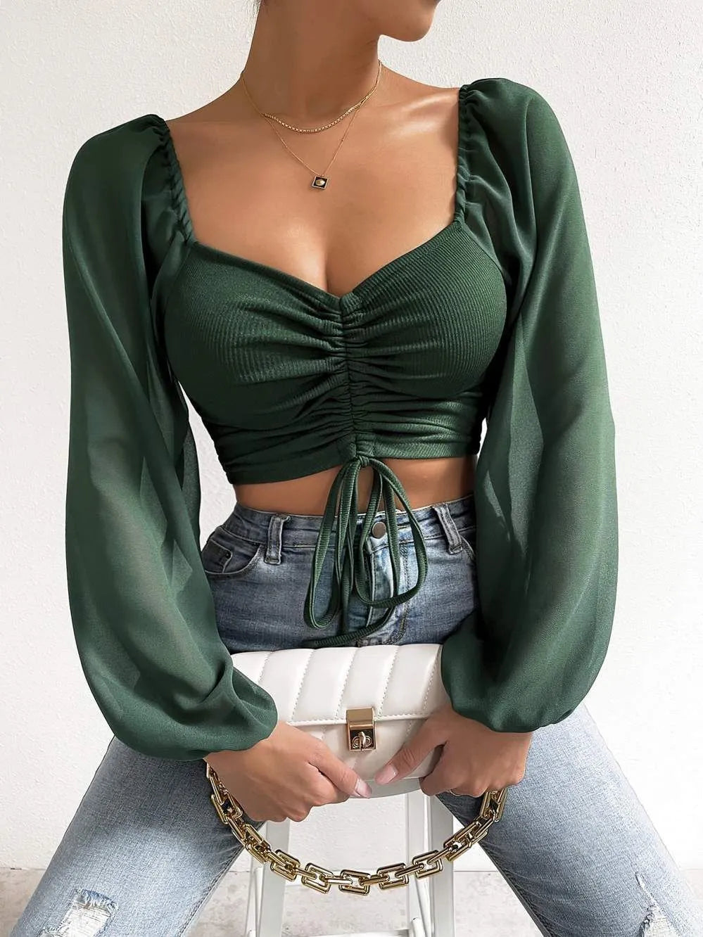 Women's puff sleeve tops