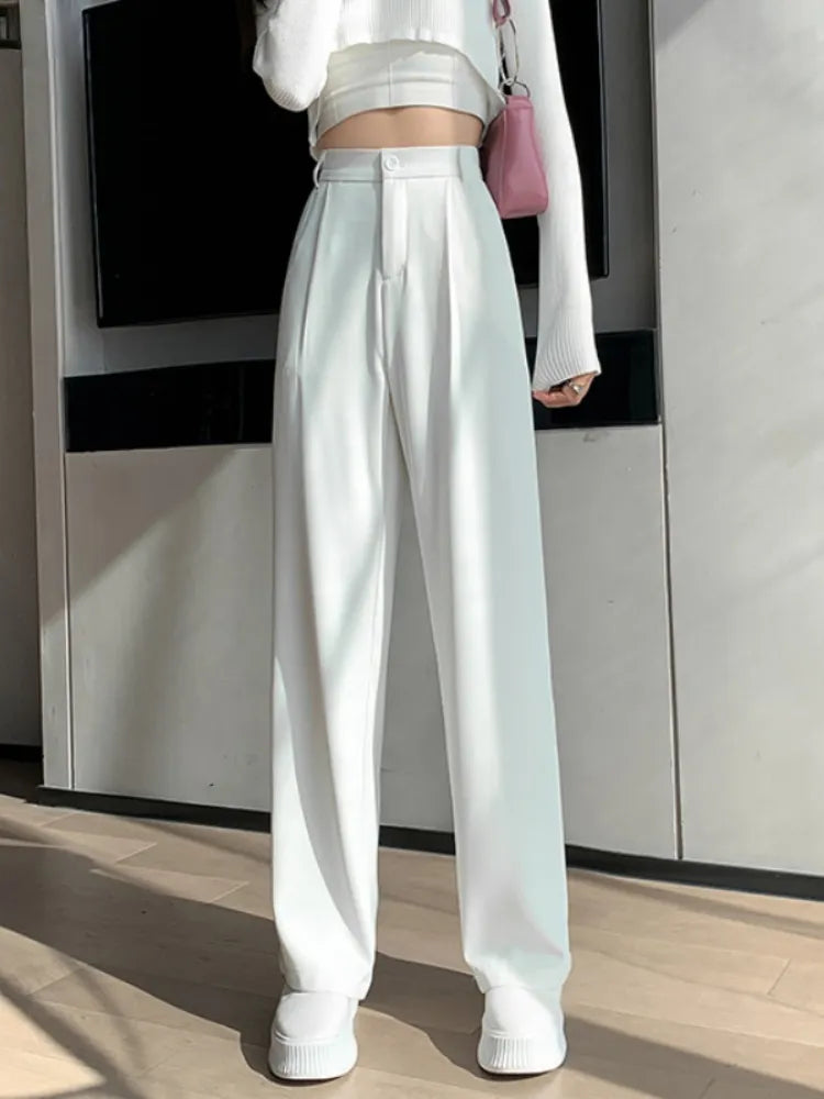 High-waisted fluid pants