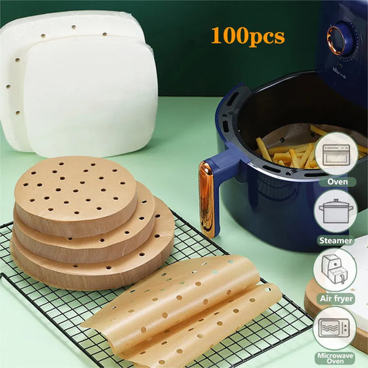 100 Pièces de Papier Spécial pour Air Fryer