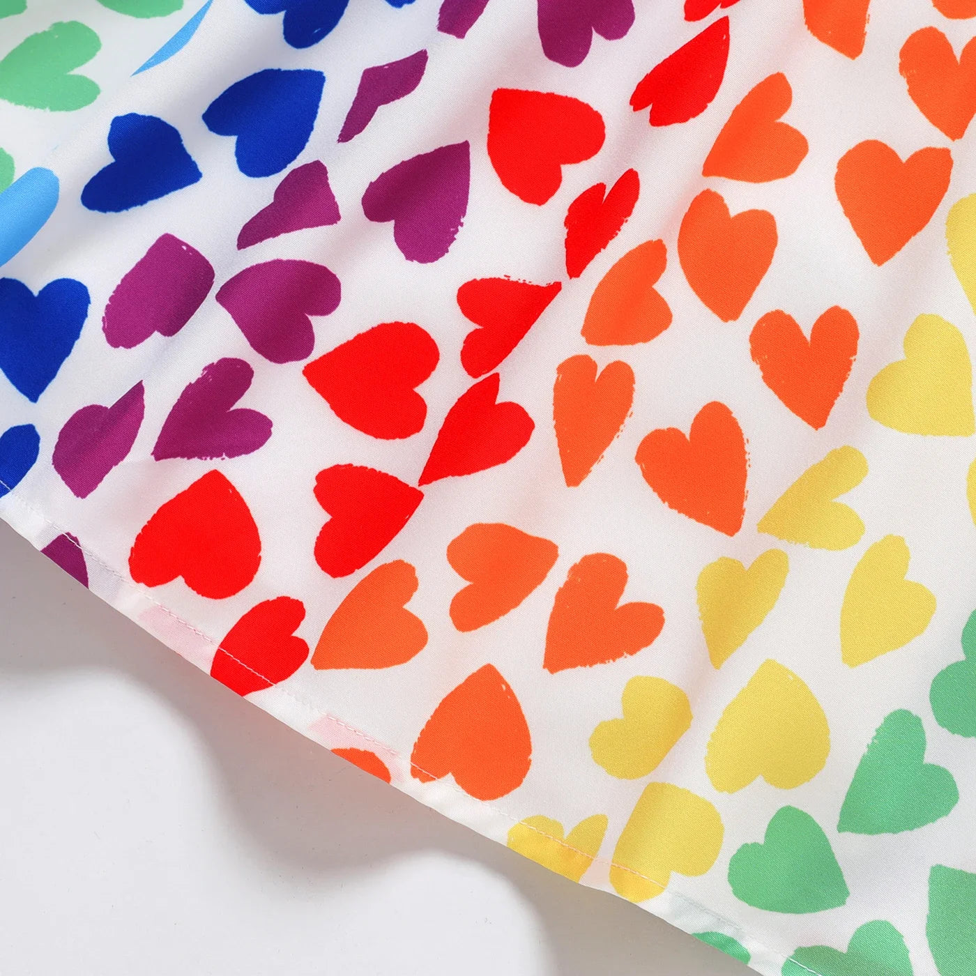 Girls colorful heart print dress