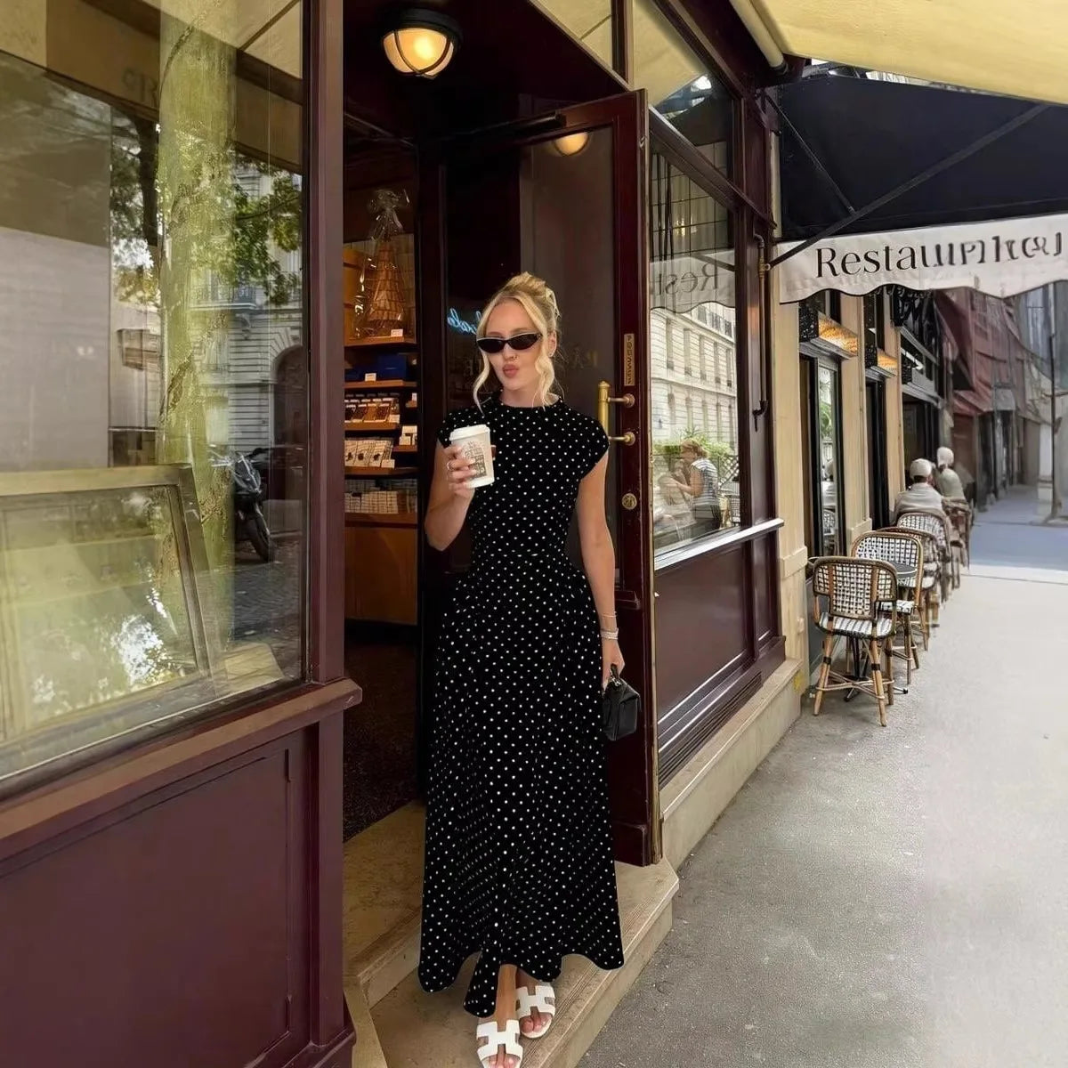 Robe Femme Vintage à Pois