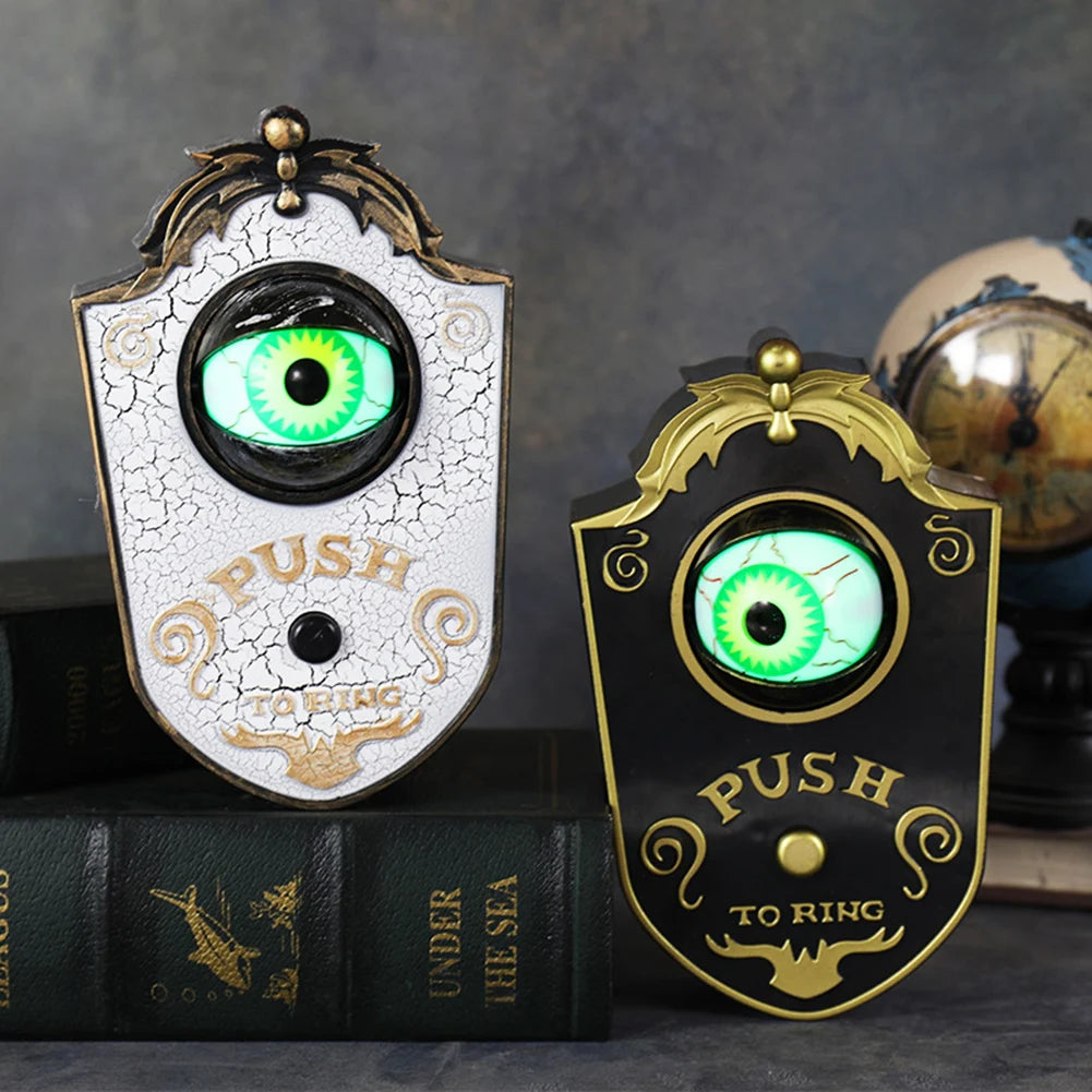 Halloween Decoration One-eyed Doorbell Horror Props Ghost's Day Glowing Home Hanging Electric Luminous Sounding Eyeball Doorbell