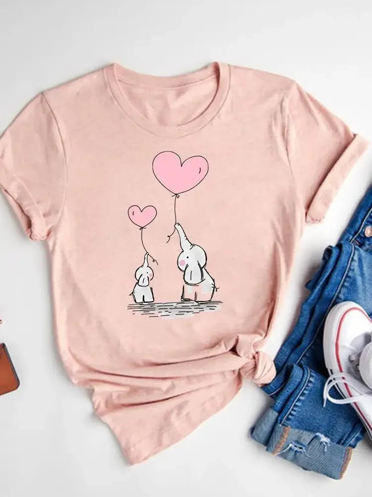 T-shirt imprimé cœur d'amour