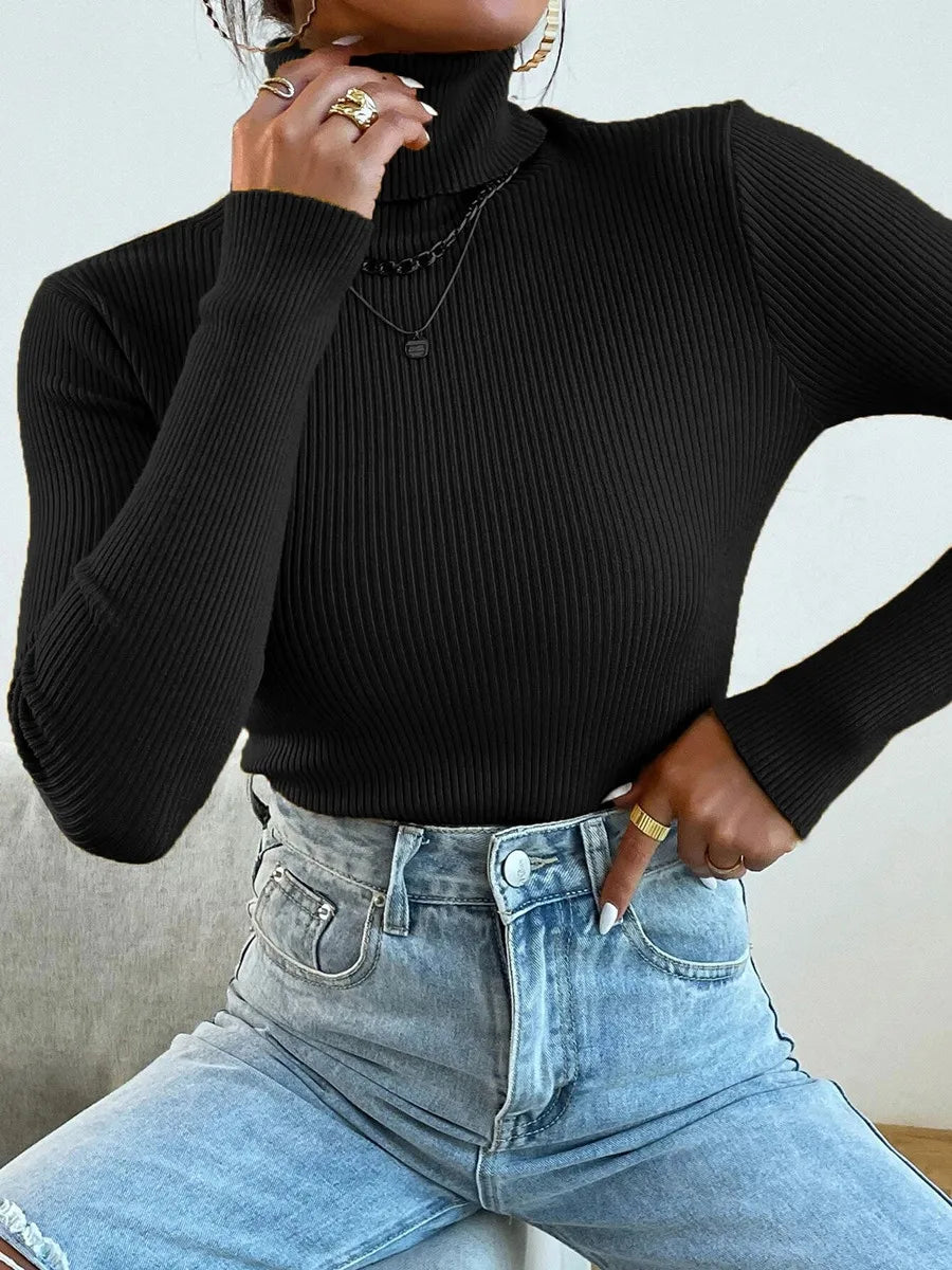 Pull pour Femme Tricoté à Col Roulé