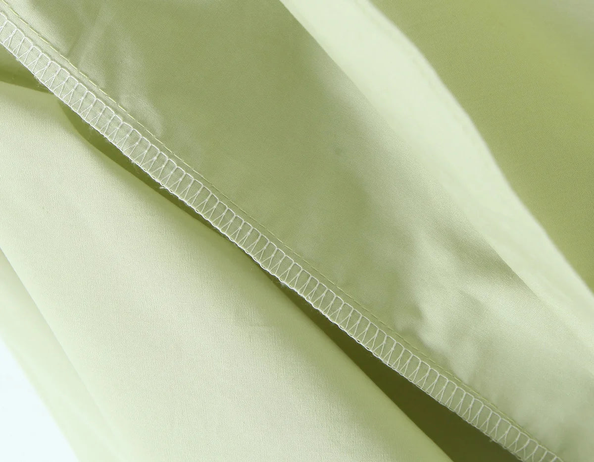 YENKYE Sexy Backless Green Elegant Halter Dress For Women Low Waist A-line Midi Summer Evening Party Dresses Cotton Robe