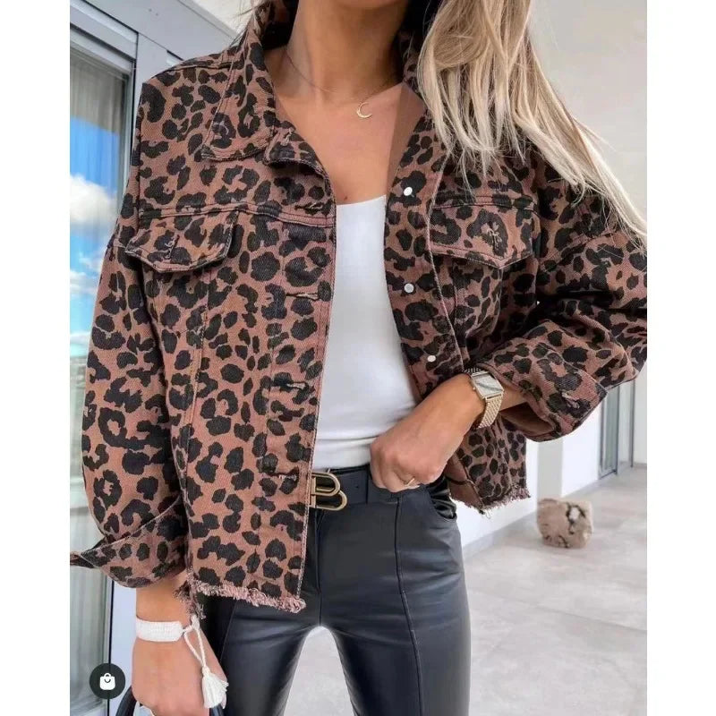 Leopard Denim Vest