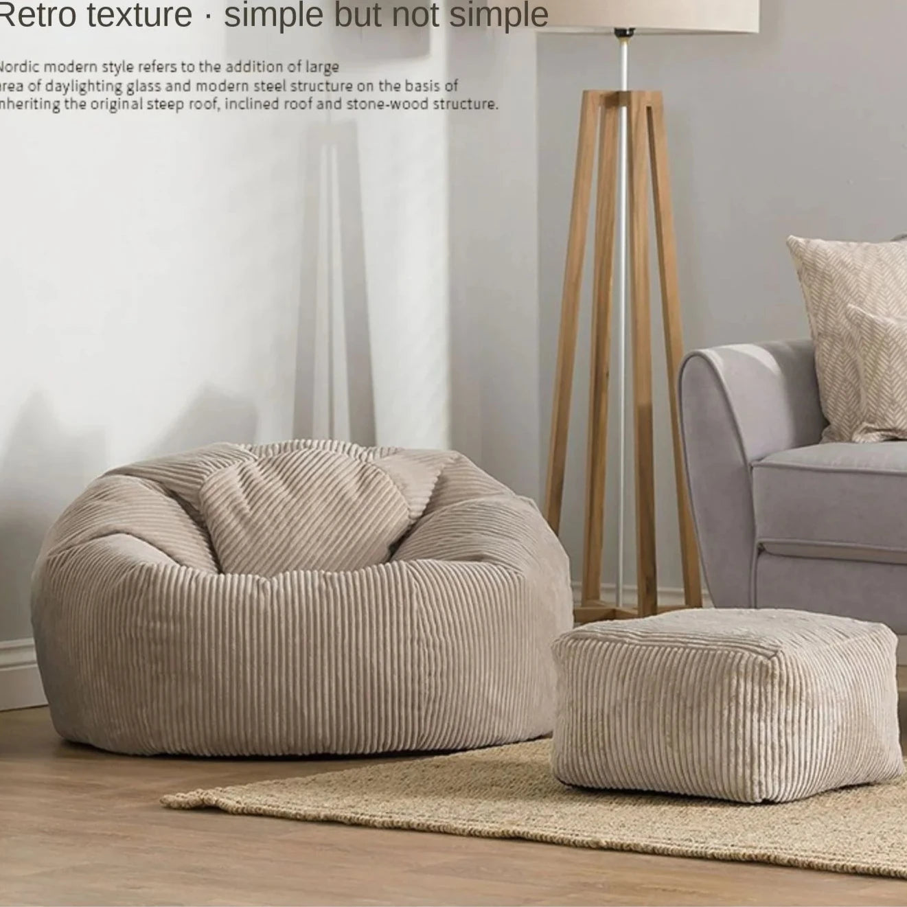 Housse de pouf en flanelle/velours