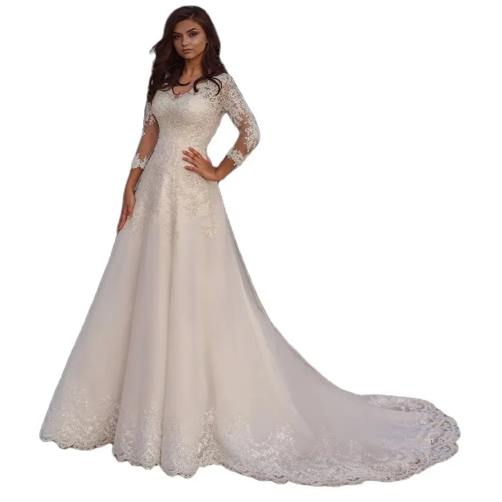 Long sleeve bridal gown