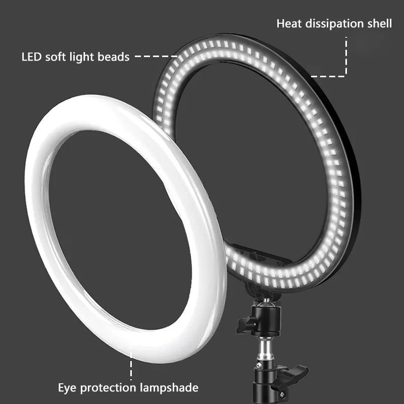 10' LED selfie ring light with optional tripod